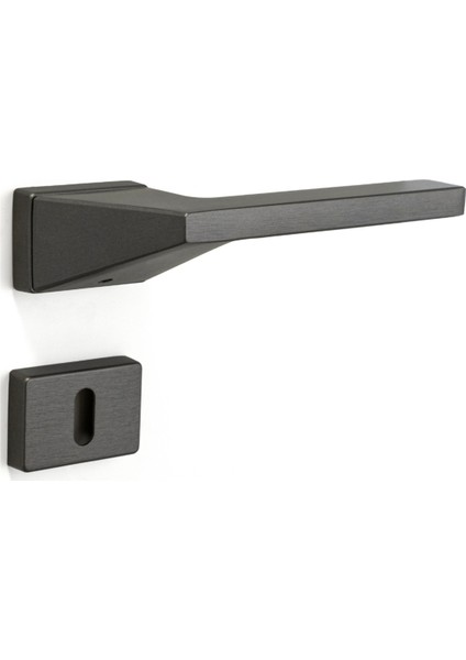 Zyra Rozetli Kapı Kolu Kalaylı Siyah Saten Renk Oda Rozetli fiyatları