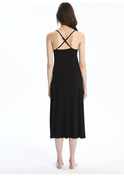 Dream V Yaka Dantel Detaylı Slim/dar Kesim Askılı Siyah Kadın Fantezi Gecelik modelleri