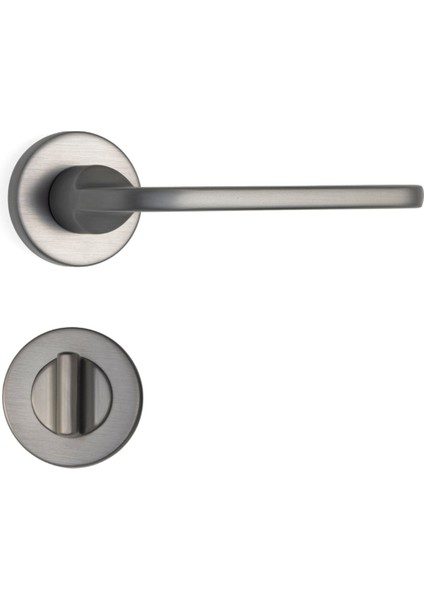 Moon Rozetli Kapı Kolu Füme Renk Wc Mandallı Rozet