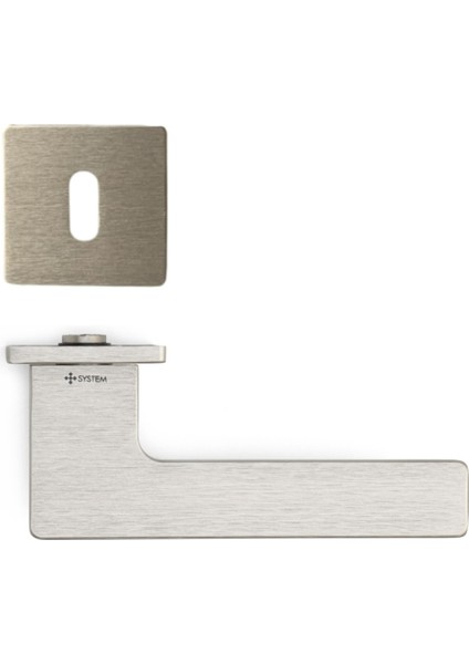 Space Rozetli Kapı Kolu Nikel Saten Renk Oda Rozetli