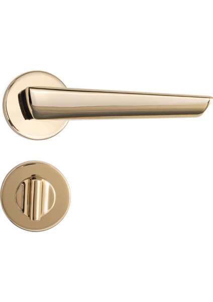 Thor Rozetli Kapı Kolu Gold Renk Wc Mandallı Rozet