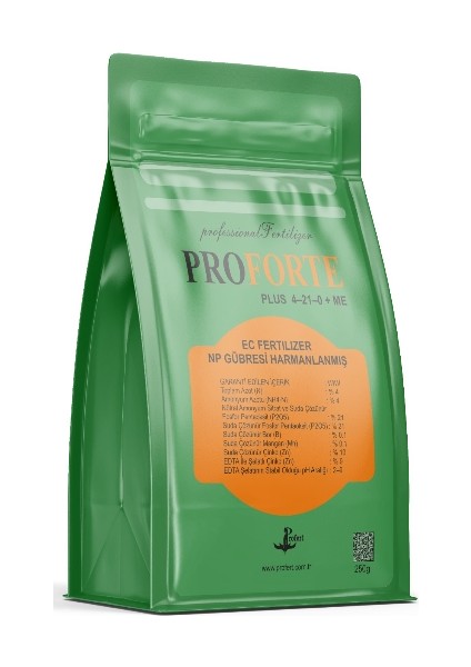 Proforte Plus Toz Gübre (N:4 – P₂o₅:21 – Zn:10 – Mn:0.1 – B:0.1) Edta Şelatlı | 250 gr