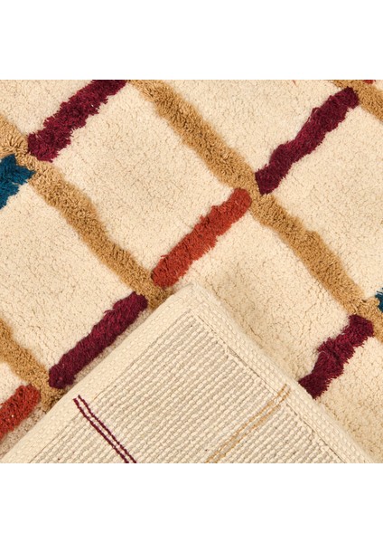 Soft Tufting Plaid Banyo Paspası - Ekru - 60X90 cm fırsatları