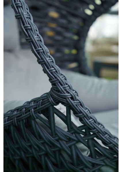 Rattan Bahçe ve Balkon Salıncağı Ø107CM 140 kg Taşıma Kapasiteli