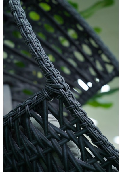 Rattan Bahçe ve Balkon Salıncağı Ø107CM 140 kg Taşıma Kapasiteli