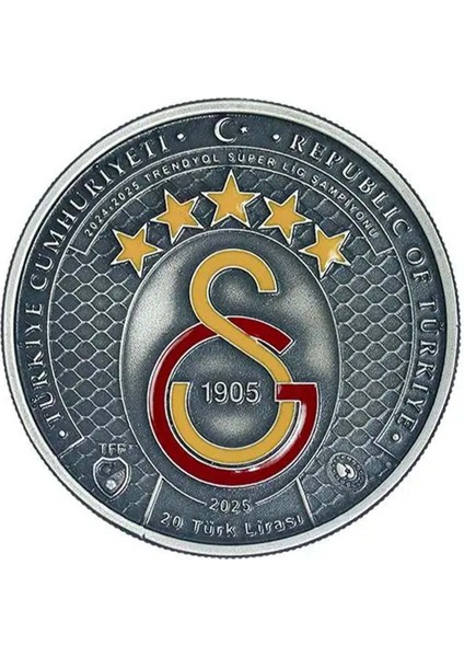 Agakulche Galatasaray 25. Şampiyonluk Okside Gümüş Sikke Coin fiyatları
