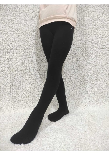 Siyah Kız Çocuk Pamuklu Cotton Kalın Külotlu Çorap