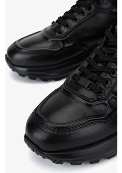 Erkek Hakiki Deri Siyah Sneakers & Spor Ayakkabı 298 3236-30219 Erk Ayk SK25-26 Sıyah modelleri