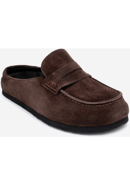 Prıva Kahverengi Süet Hakiki Deri Kadın Terlik modelleri