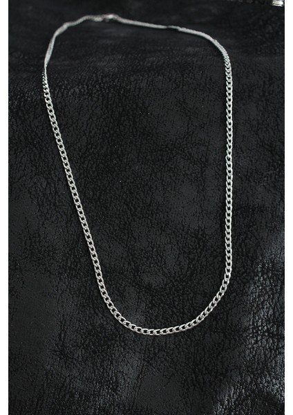 316L Çelik Ince Klasik Zincir Model Gümüş Renk Erkek Kolye