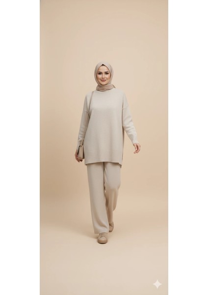 Triko Tunik Pantolon Tesettür Takım