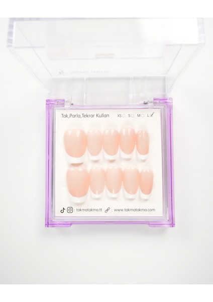 15'li Ten Rengi Orta Balerin OBLK1540FK Tekrar Kullanılabilir El Yapımı Protez Takma Tırnak - Ten Rengi-M modelleri