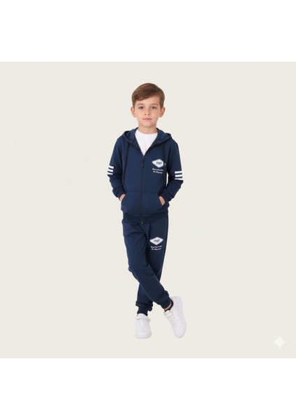 Erkek Çocuk 7 - 10 Yaş Uzun Kollu Fermuarlı Okul Kreş Eşofman Takımı