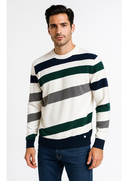 Erkek Bisiklet Yaka Triko Beyaz 3759