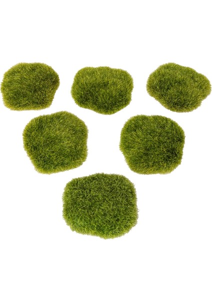 Yapay Bitki Yeşil Yosun Taş 6'lı Paket