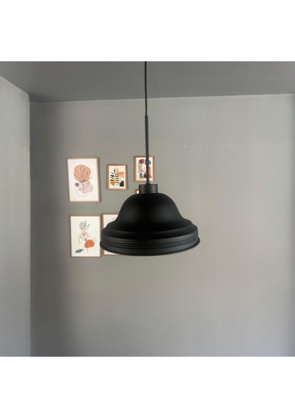 Ulmete Siyah Ince Siyah Başlık Tekli Sarkıt Avize Salon Ofis Otel Restoran Avizeleri Vintage Tasarım fiyatları