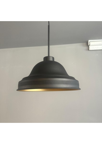 Ulmete Siyah Ince Siyah Başlık Tekli Sarkıt Avize Salon Ofis Otel Restoran Avizeleri Vintage Tasarım modelleri