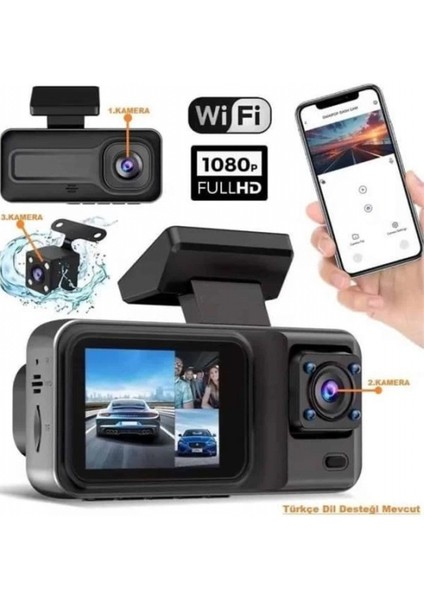 2 Inç Araç Içi Kameralı Ekran 1080P Full Hd Kaliteli Hafıza Kart Destekli