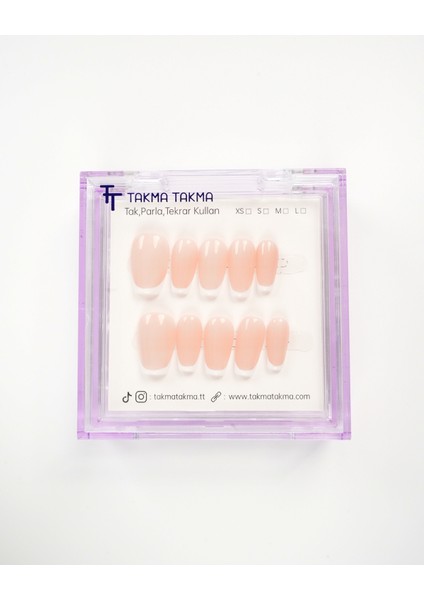 15'li Ten Rengi Orta Balerin OBL1534FI Tekrar Kullanılabilir El Yapımı Protez Takma Tırnak - Ten Rengi-M fiyatları