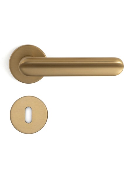 Jaden Rozetli Kapı Kolu Altın Saten Renk Oda Rozetli