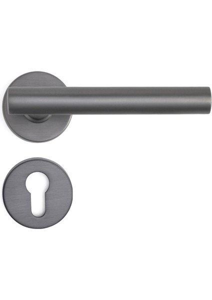 Odıa Rozetli Kapı Kolu Füme Renk Yale ( Dış Kapı Rozetli)