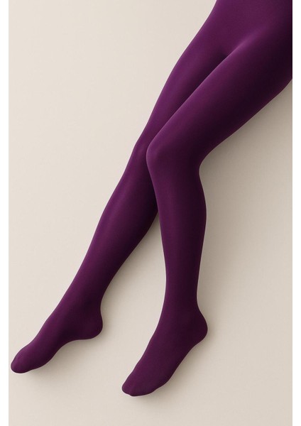 Mor Rengi Kız Çocuk Termal Içi Ince Polar Külotlu Çorap