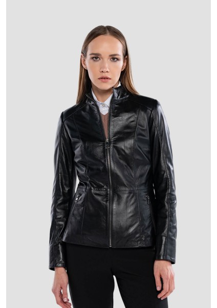 Kadın Hakiki Deri Siyah Deri Mont 415 BKD-2772 Byn Dr Mont SK25/26 Sıyah Dr