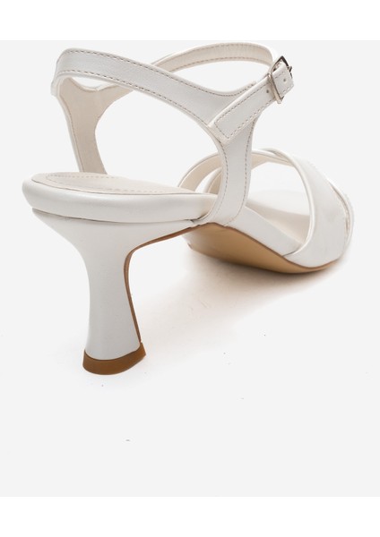 Melin Sedef Cilt Çapraz Bantlı Kadın Topuklu Ayakkabı indirimleri