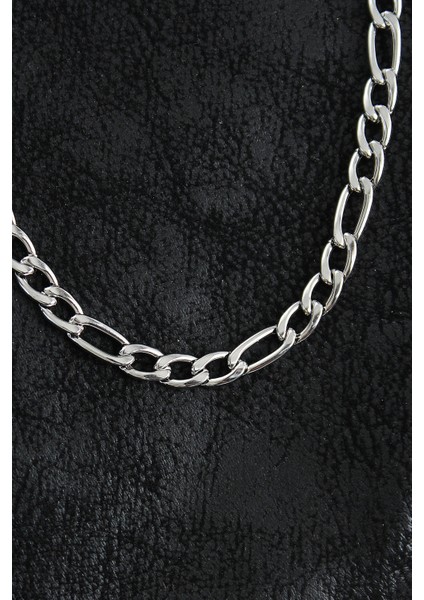 316L Çelik Kalın Figaro Zincir Model Gümüş Renk Erkek Kolye fiyatları