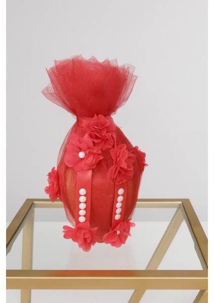 Kına Testi, Lüx Model Tüylü Lazer Güllü Testi Kınada Kırmak Için Testi, Hediyelik Testi