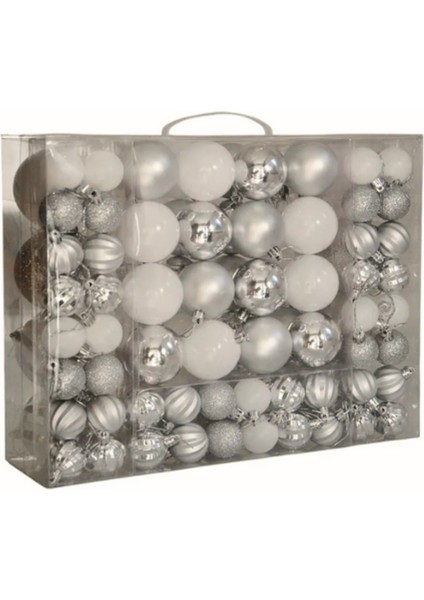 Yılbaşı Ağacı Süsü, Gümüş Rengi Süsleme Seti 87 Parça fiyatları