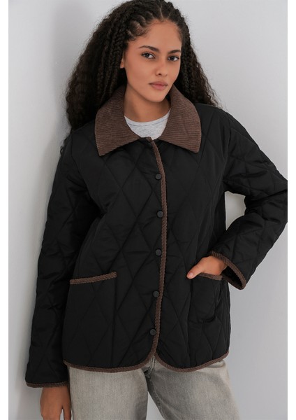 Kadın Kapitone Oversize Mont 5226 - Siyah fırsatları