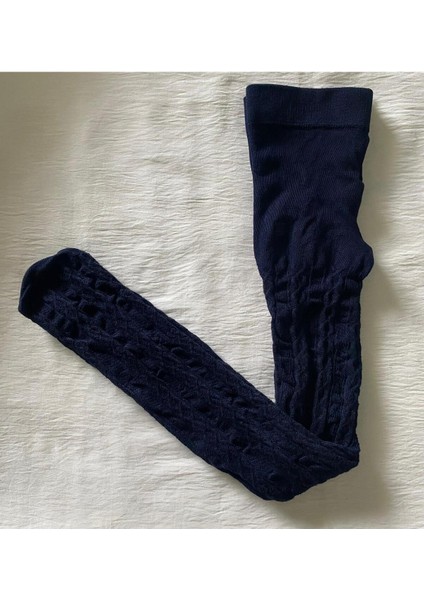Lacivert Rengi Kız Çocuk Pamuklu Desenli Karina 180 Den Külotlu Çorap ( Kids Kilotlu Çorap )