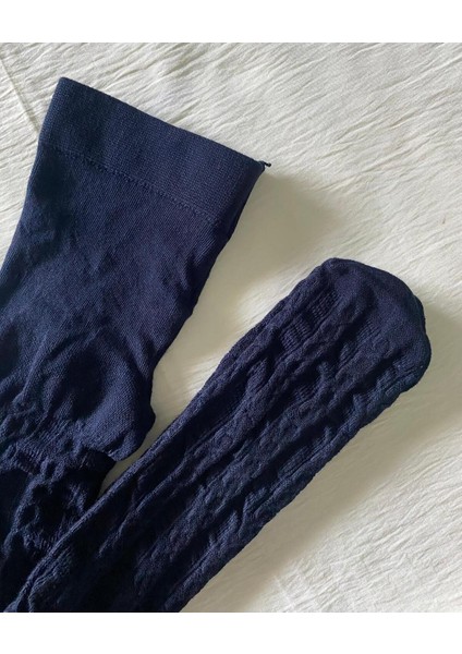 Lacivert Rengi Kız Çocuk Pamuklu Desenli Karina 180 Den Külotlu Çorap ( Kids Kilotlu Çorap ) fiyatları