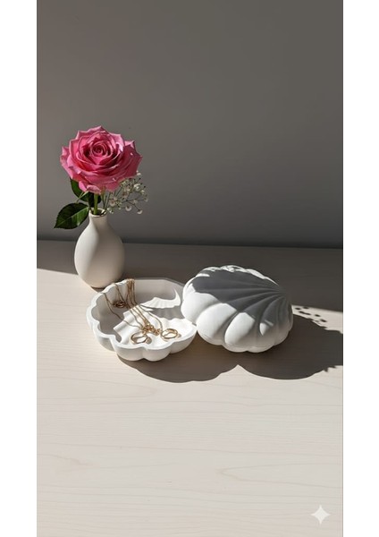 Istiridye Şekilli Dekoratif Kutu | Beyaz