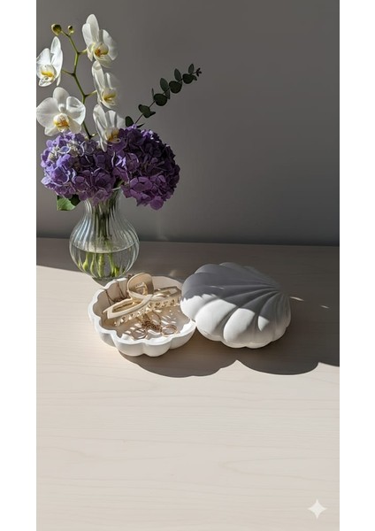 Istiridye Şekilli Dekoratif Kutu | Beyaz modelleri