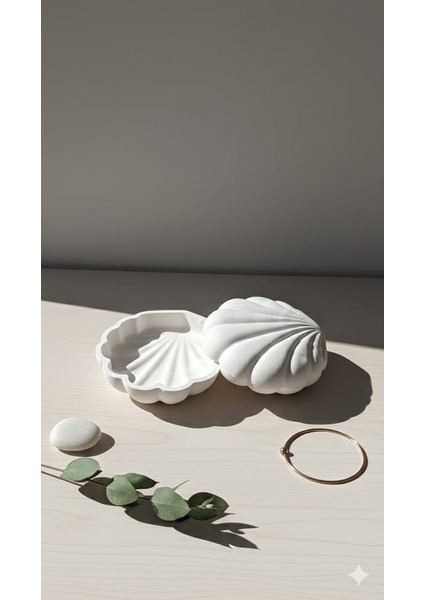 Istiridye Şekilli Dekoratif Kutu | Beyaz