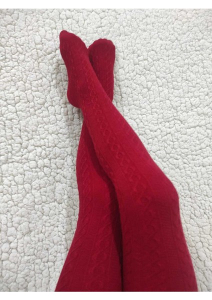 Triko Kumaş Karina Kız Çocuk Kırmızı Külotlu Çorap