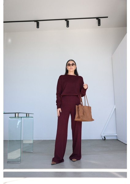 Beli Lastikli Yünlü Triko Pantolon