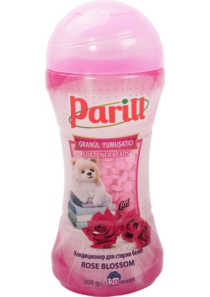Organik Vegan Granül Rose Yumuşatıcı – Rose Blossom Kokulu, 200G Yerli Üretim, 20 Yıkama