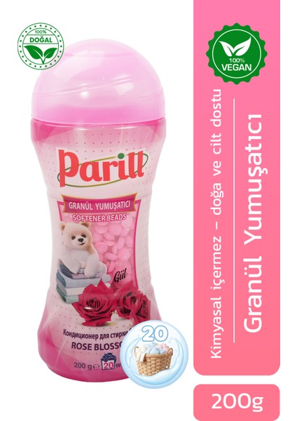 Organik Vegan Granül Rose Yumuşatıcı – Rose Blossom Kokulu, 200G Yerli Üretim, 20 Yıkama fiyatları