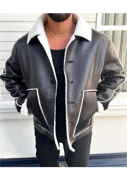 Siyah Deri Oversize Ceket fiyatları