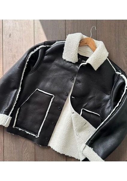 Siyah Deri Oversize Ceket fırsatları