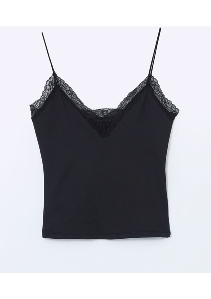 Yeni Sezon V Yaka Dantel Detaylı Crop Kadın Bluz indirimleri