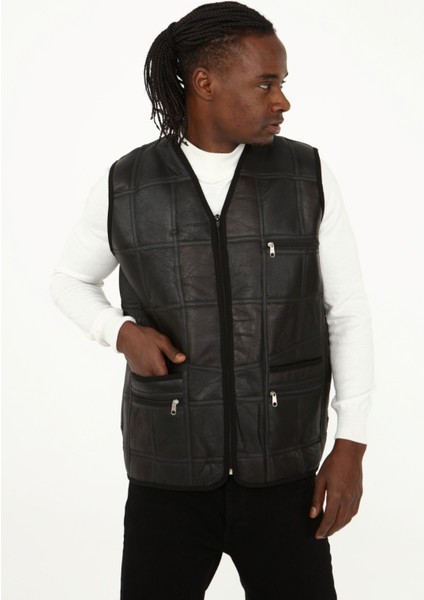 Parçalı Hakiki Deri ve Hakiki Kürk Parçalı Yelek indirimleri