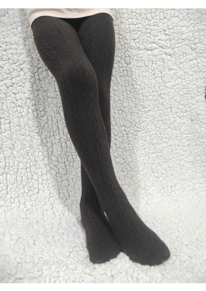 Triko Kumaş Karina Kız Çocuk Kestane Külotlu Çorap