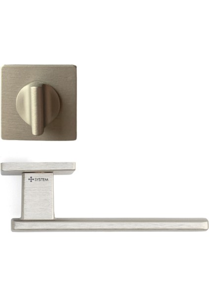 Just Rozetli Kapı Kolu Nikel Saten Renk Wc Mandallı Rozet