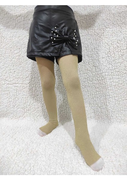 Simli Diamond Kız Çocuk Külotlu Çorap - Altın Beyaz Rengi Premium Children Pantyhose modelleri