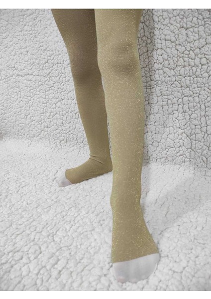 Simli Diamond Kız Çocuk Külotlu Çorap - Altın Beyaz Rengi Premium Children Pantyhose fırsatları