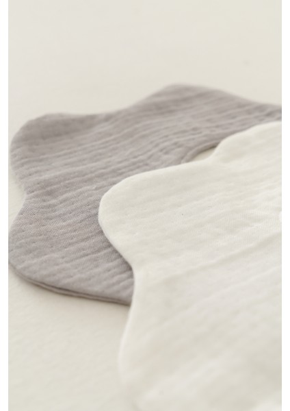 2'li %100 Organik Pamuk 8 Katlı Multi Müslin Çiçek Bebek Salya Mama Önlüğü,yakalık Gri,beyaz fırsatları